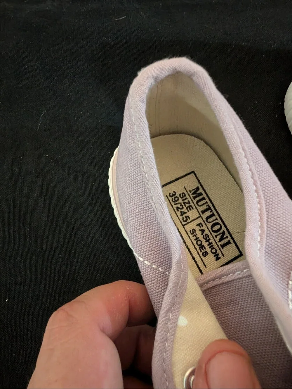 Mutuoni Fashion Shoes — lavender canvas sneakers size 39/245 (≈ US women's 8)